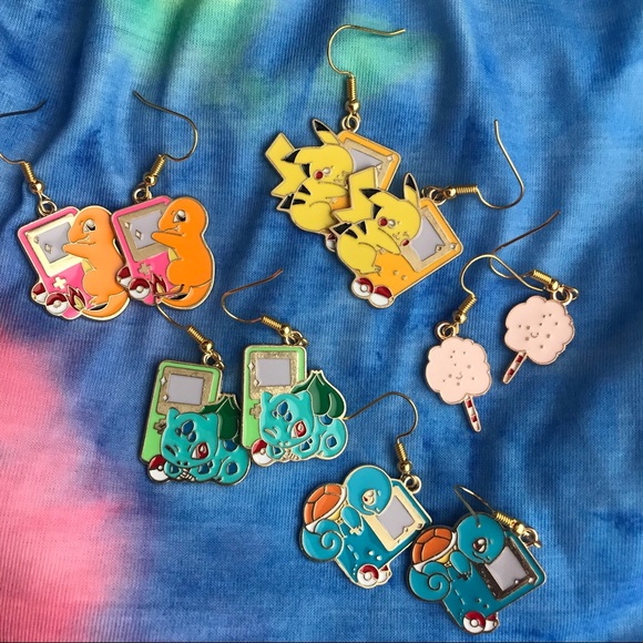 PICK 2 ANY FOR 20!✨Gold enamel Pikachu Gameboy Pokémon earrings!✨⚡️ - Picture 5 of 5